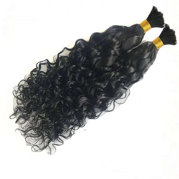 Curly Human Hair Natural Color Brading Hairs