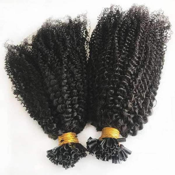 Kinky Curly U Nail Tip In Hair Extensions