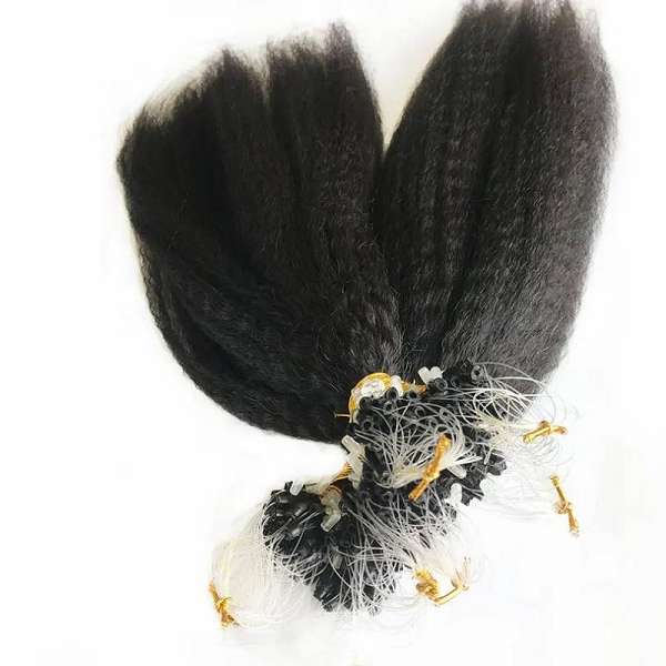 Micro Ring Loop Hair Extensions Black Color