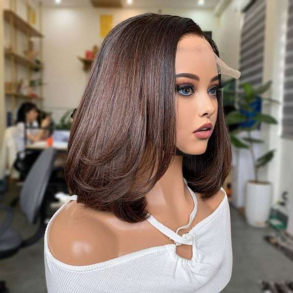 Brown Wave Short Bob Lace Front Wigs